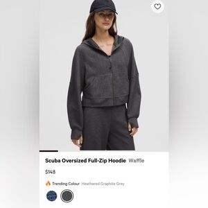 Lululemon Charcoal Scuba Full-Zip Hoodie